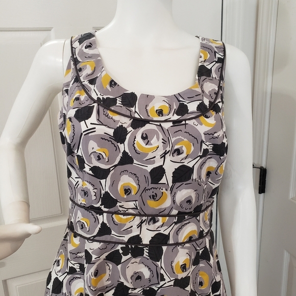 Boden Size 6p Floral Sleeveless Dress - Gray and Yellow - Picture 2 of 8